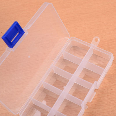 10 Compartments Storage Box Organizer Container Screw Bead Jewelry Plastic Clear 10 Compartments
