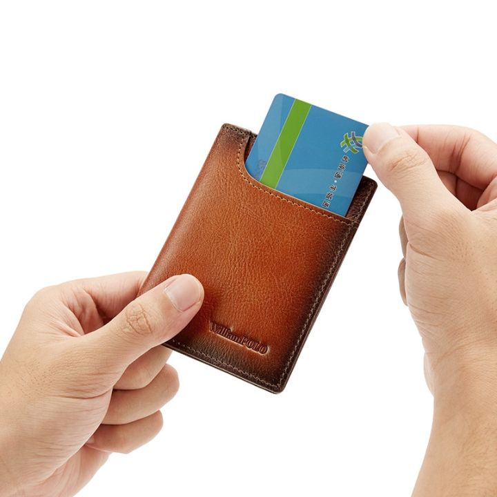 layor-wallet-หนังผู้ชาย39-s-ผู้ถือบัตรกระเป๋าสตางค์บางย้อนยุคบัตรปกกระเป๋ามินิการออกแบบใหม่สั้นกระเป๋าบัตรบางเฉียบ