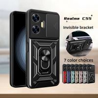 สำหรับ Realme C55 11 10 Pro 11Pro 10Pro Plus 11Pro+ 10Pro+ RealmeC55 4G 5Gเคสที่วางแหวนแม่เหล็กเคสโทรศัพท์ป้องกันเลนส์กล้องโทรศัพท์กลับฮาร์ดเคสป้องกัน