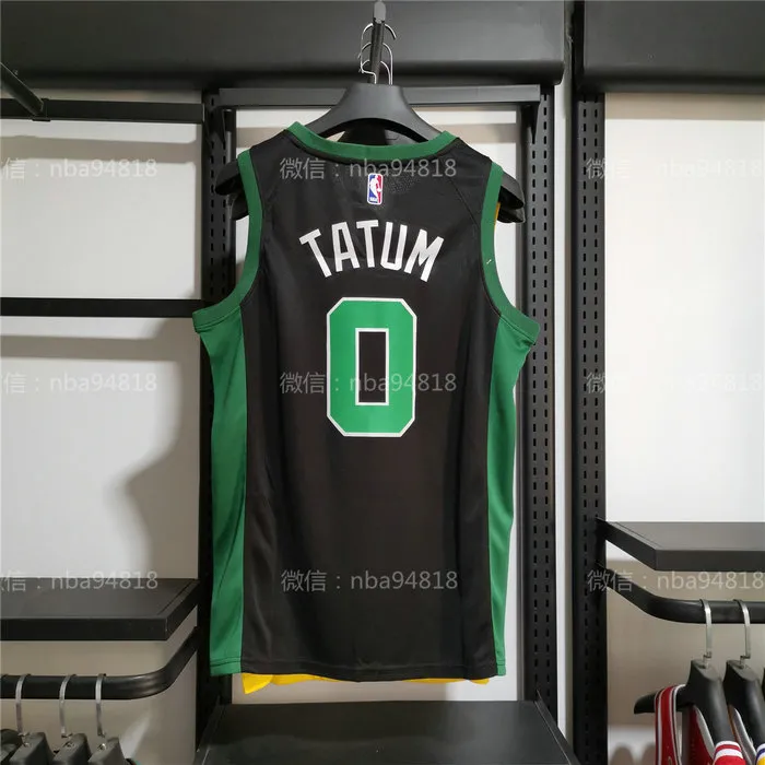 Men's Boston Celtics Jayson Tatum No.0 Black Swingman Jersey Statement  Edition