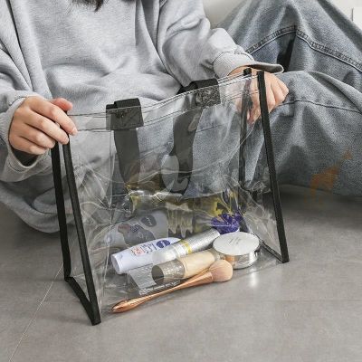 Transparent handbag summer pvc transparent bag bag dust-proof transparent bag storage transparent bag waterproof transparent bag female 4 【MAY】