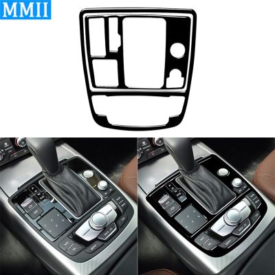 For Audi A6 S6 C7 A7 S7 4G8 2012-2018 Piano Black Gear Shift Panel Cover Trim Suit Car Interior Decoration Accessories Sticker
