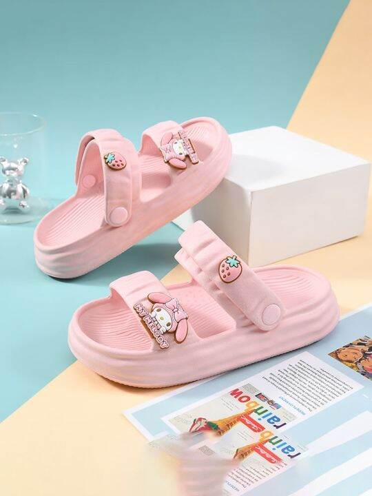 sanrio-girls-sandals-childrens-slippers-2023-summer-outdoor-new-non-slip-girls-beach-shoes-fashion-outerwear