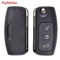 Apktnka 3ปุ่มพลิกกุญแจรถระยะไกลพับเชลล์สำหรับฟอร์ดเฟียสต้าโฟกัส Ka Mondeo เหยี่ยว B-max กีฬา Galaxy Fob กรณี