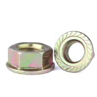 M3 M4 M5 M6 M8 M10 M12 Hex Bergerigi Spinlock Flange Nuts Karbon Baja Warna Seng Berlapis Segi Enam Mengunci Sendiri Locknuts