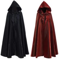 Hot Selling Witchcraft Vampire Robe Hooded Long Cloak for Adult Halloween Party Cosplay Costume Black Red Medieval Cloaks 2023