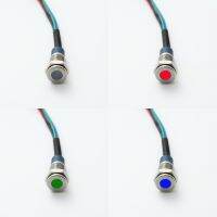 ELEWIND flat head 8mm 10MM 12MM metal IP67 sealed RGB three color led indicator light signal pilot lamp with 15cm cable