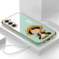 เคส Samsung Galaxy S23 Plus Case Luffy ลักชัวรี่ 6D ซอฟท์ซิลิโคนกรอบสี่เหลี่ยมชายนี่ฟูลแบ็คปก