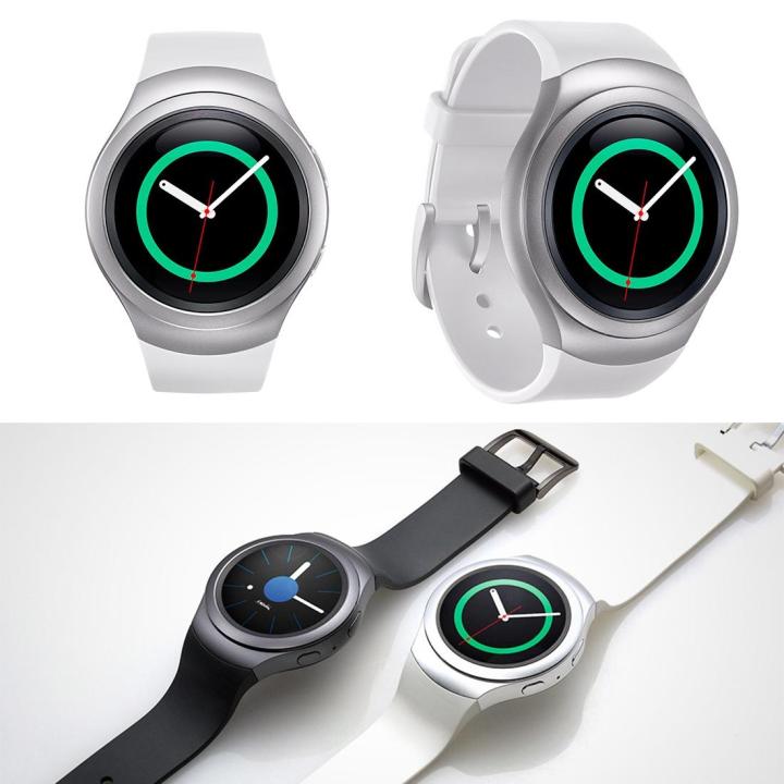 สำหรับ-samsung-เกียร์-s2แบบสปอร์ต-เกียร์-s2นาฬิกาสายนาฬิกาซิลิโคนสีทึบ-สีดำ