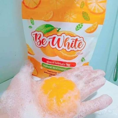 พร้อมส่ง    Be White Orange Whitening Soap สบู่บีไวท์ส้ม สบู่ส้มบีอีไวท์ 80 g.