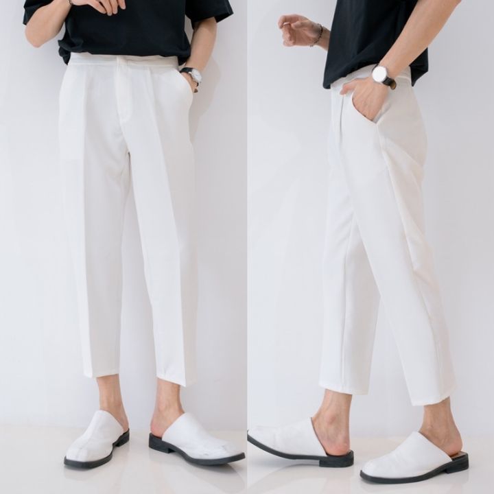 new-pants-กางเกงสแลคทรงกระบอกเล็กเอวสูงขาลอย-912
