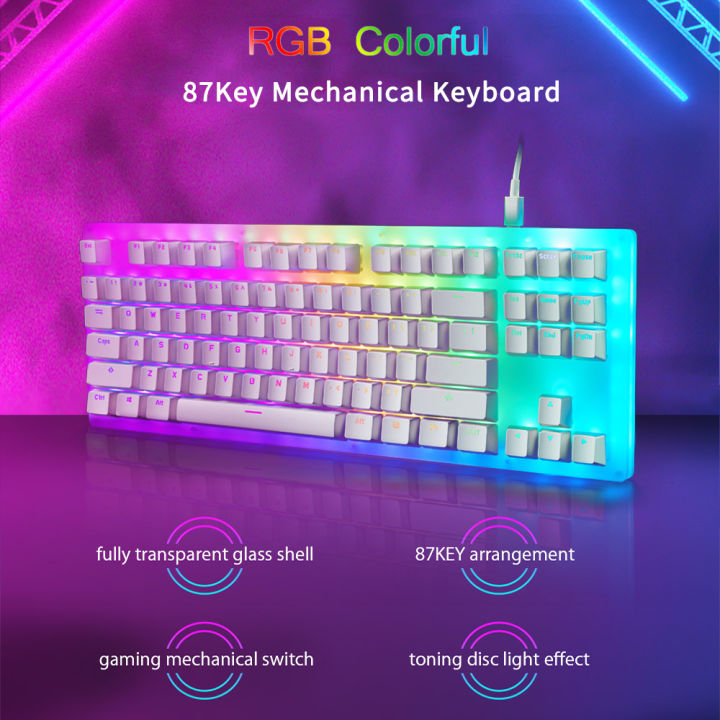 TOP☆GamaKay K87 87 Keys Mechanical Gaming Keyboard Hot Swappable Type-C ...
