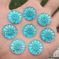 YUSDTSHA Crystal flatback Acryl cabochons accessories diy sew on Rhinestone button 2 holes 20mm 15pcs -B105 Haberdashery