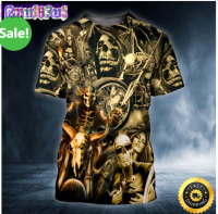 COUPLE MOTORCYCLE SKULL HORROR SKULL 3D SHIRT ALL OVER PRINT T-SHIRT