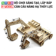 Đồ chơi thông minh, sáng tạo STEM Cần cẩu thủy lực bằng gỗ X-MODEL cho bé