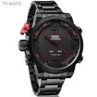 ⌚ นาฬิกา OHSEN Mr St AD1608 mens fashion tide luminous LED double movement show three stitches Shi Yingnan watches