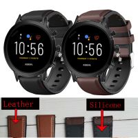 Silicone + Leather strap For Fossil Gen 5 Carlyle HR Julianna HR Band for Fossil Sport 43mm / Q Explorist HR Gen 4 Belt Band Cables