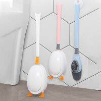 new Silicone Toilet Brush Set Cute Diving Duck Wall-mounted Floor-Standing Long Handled Bathroom Deep Cleaning TPR Accessories