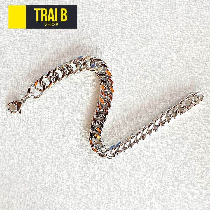 trai-b-สร้อยข้อมือชาย-หน้ากว้าง-8mm-สีเงินเงา-ทำจากสแตนเลสแท้-ไม่ลอก-ไม่ดำ-เลสข้อมือ-สร้อยข้อมือ-สแตนเลส-เครื่องประดับสแตนเลส-คู่