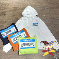 สวัสดี My Name Is Vetements Men Women Hoodies Colorful Pullover Couple Clothes