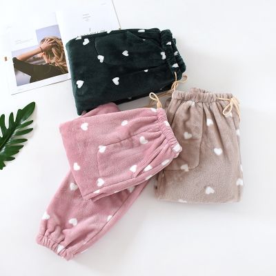 Flannel New Trousers Women Pyjama Pants Womens Home Clothes Night Pants Lounge Wear Winter Thick Warm Pajama Pants