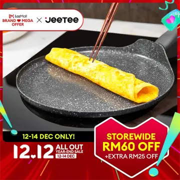 Non Stick Crepe Pan Marble Coated Roti Dosa Tawa Pancake Maker Induction  Gas Hob