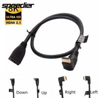 90 Degree Left/Right/UP/Down Angle 8K 60HZ UHD Ultra HD HDMI-Compatible 2.1V Male to Female Cable 4K 120HZ HDR 15cm 60cm 1.8M