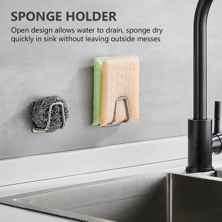 304-stainless-steel-kitchen-sponges-storage-drain-drying-holder-4-pack-rack-holder-sink-organizer-accessories-self-adhesive