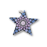 Amy Diener Dot Mandala Pendant Medium Handmade Mahogany Wood Star Hand-Painted Artistic Boho Necklace for Girls Ladies Gifts