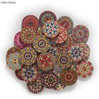 【YF】✕  50/100pcs Painted Round Wood Buttons Handwork Sewing Scrapbook Clothing Crafts Accessories Card 15-25mm