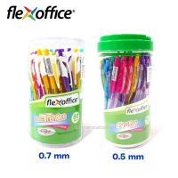 ปากกา flex office ขนาด 0.5 รุ่น miss และ 0.7 มม.รุ่น trendee หมึกสีน้ำเงิน (50 ด้าม) ปากกาลูกลื่นเขียนดี ปากกาเฟลกซ์ ปากกา flexoffice ยกกล่อง (ball point pens)