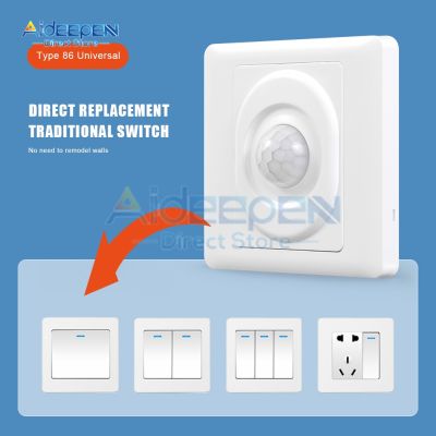 【LZ】✺□  LED PIR Sensor de Movimento Interruptor de Luz Detecção Infravermelha do Corpo Humano Auto On Off Interruptor Inteligente para Corredor e Escada AC 220V