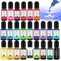24สี Art Ink แอลกอฮอล์เรซิ่น Pigment Liquid Colorant Dye Ink Diffusion สำหรับอีพ็อกซี่เรซิ่น DIY เครื่องประดับทำ Liquid เรซิ่น Dye