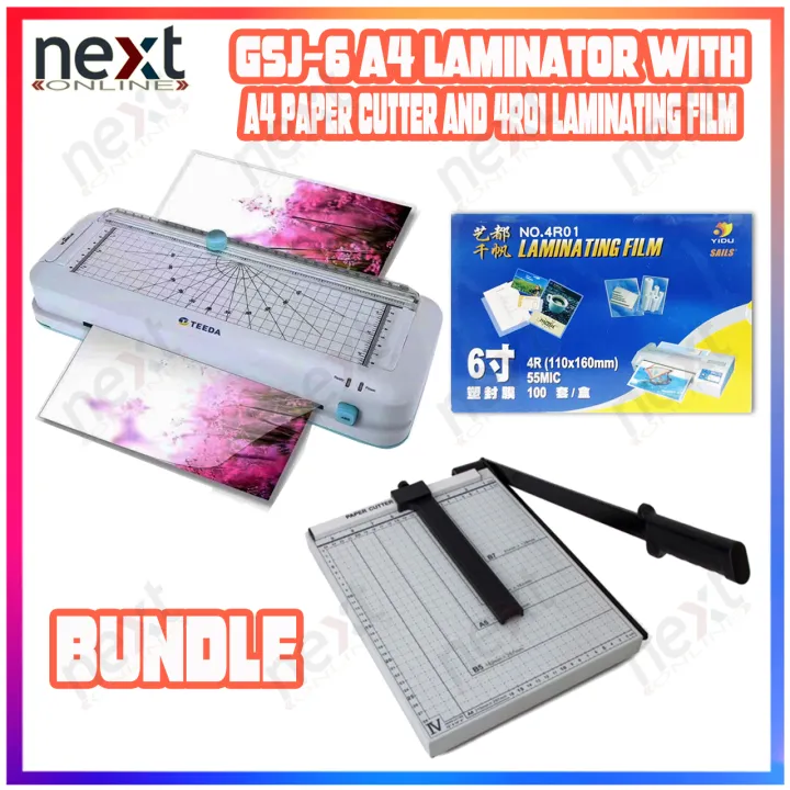 BUNDLE 3IN1 GSJ6 A4 Laminator Laminating Machine with Cutter and