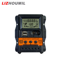 LIZHOUMIL ตัวควบคุมแผงโซล่า12V/ 24V เครื่องควบคุมการชาร์จพลังงานแสงอาทิตย์30A พร้อมพอร์ต USB หน้าจอแสดงผล LCD แบบคู่