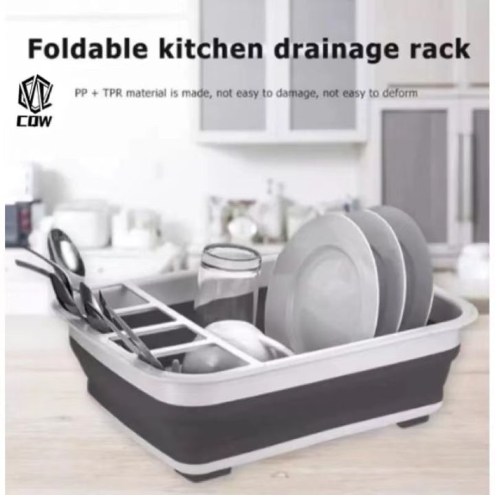 Foldable Drying Rack Drainer Dinnerware Basket Organizer