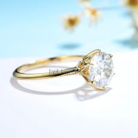 Kuololit OEC Moissanite 18K 14K 10K Yellow Gold Rings for Women 3CT 2CT Moissanite Luxury Ring for Engagement Wedding New