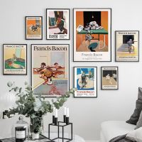 ฟรานซิสเบคอนนิทรรศการโปสเตอร์ตัวเลข Portrait Art พิมพ์ผ้าใบ Surrealist ห้องนั่งเล่น Home Wall Art Decor ภาพวาด New