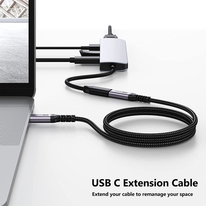 สายเคเบิล-usb-c-ถึง-usb-c-3-1-gen-2-10gbps-100w-4k-วิดีโอการถ่ายโอนข้อมูลความเร็วสูง5a-สายชาร์จอย่างรวดเร็วสำหรับ-ssd-display-monitor-cable