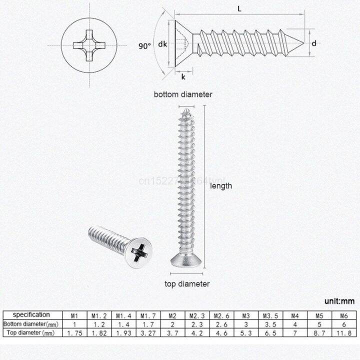 20-55ชิ้นสกรูเกลียวปล่อยหัวแบนราบปิดภาคเรียน-m3-m3-5-m4-m5-m6-phillips-สแตนเลสสกรูตะปูเกลียวสำหรับเฟอร์นิเจอร์ตัวยึดสกรูตะปู