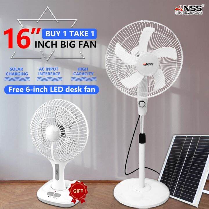 Nss Solar Electric Fan 16 Inch Acdc Dual Power Rechargeable Stand Fan With Solar Panel Lazada Ph 5812