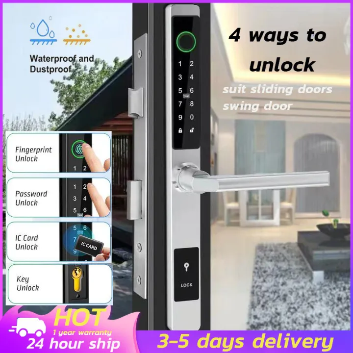 【PH STOCK+COD】Waterproof Smart Door Lock Biometric Fingerprint