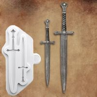 Knight Battle Swords Mould Silicone Mold Fondant Cake Decorating Tool Gumpaste Sugarcraft Chocolate Forms Bakeware Bread Cake  Cookie Accessories