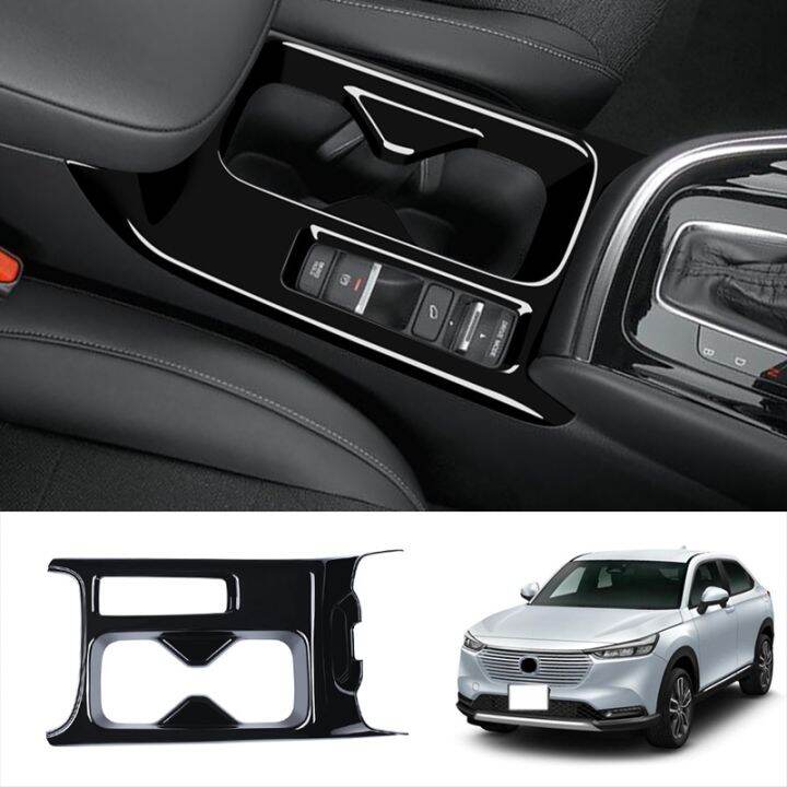 car-glossy-black-center-console-water-cup-holder-decoration-cover-trim-stickers-for-honda-hrv-hr-v-vezel-2021-2022