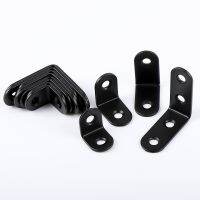 ✆☁ 10Pcs Stainless Steel Black Angle Corner Brackets Fasteners Protector 90 Degree Wood Board Support Connector Black Corner Code