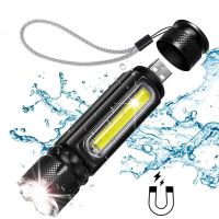 LM COB LED Flashlight Rechargeable Zoomable T6 torch Side Work Light