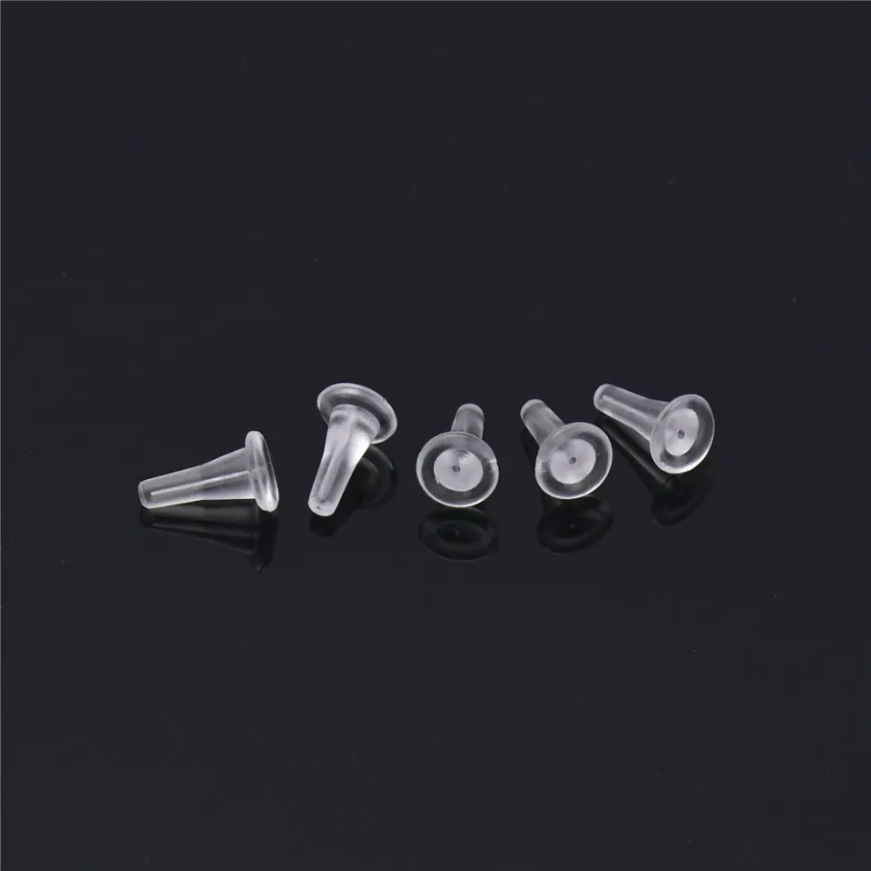 100pcs/lot 10mm Silicone Rubber Earring Clasp Styles Ear Nut Earrings  Jewelry Accessories Plugging Earring Back Ear Stud Findings