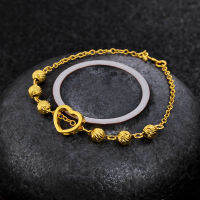 Women S Gold-Plated Love Transferสร้อยข้อมือลูกปัดLadyแฟชั่นโซ่มือ