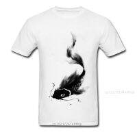 Koi Wash 2018 Lucky Fish Ink Painting T-shirt Men Black White Tee Shirts O-neck Short Sleeve Clothing Summer Chic Design - T-shirts - AliExpress