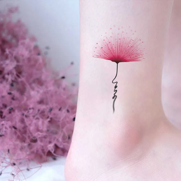 LOVE acacia flower pattern tattoo stickers literary original pink velvet ankle waterproof female | Lazada PH LOVE acacia flower pattern tattoo stickers literary original pink velvet ankle waterproof female | Lazada PH